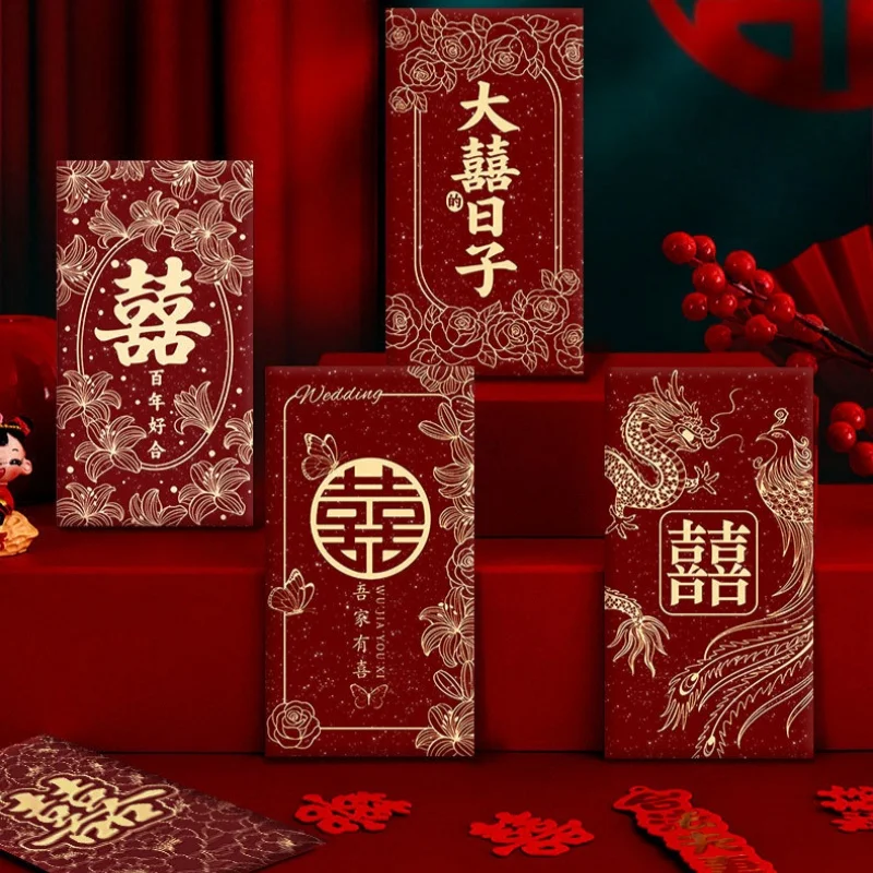 6 stuks nieuwe rode 'Xizi'-env - Wedding Envelopes recensie en prijs